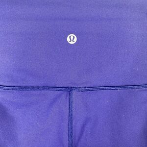 Lululemon Mesh Ankle Detail Yoga Leggings Womens Size 8 Bright Blue Gym Pants